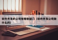 软件开发的公司有哪些部门（软件开发公司做什么的）