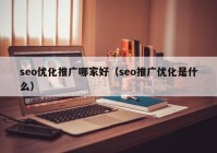 seo优化推广哪家好（seo推广优化是什么）