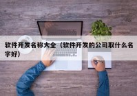 软件开发名称大全（软件开发的公司取什么名字好）