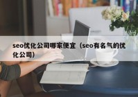 seo优化公司哪家便宜（seo有名气的优化公司）