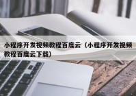 小程序开发视频教程百度云（小程序开发视频教程百度云下载）