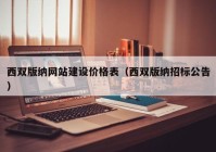 西双版纳网站建设价格表（西双版纳招标公告）