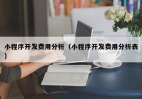 小程序开发费用分析（小程序开发费用分析表）