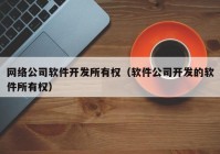 网络公司软件开发所有权（软件公司开发的软件所有权）