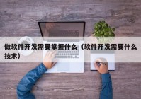 做软件开发需要掌握什么（软件开发需要什么技术）