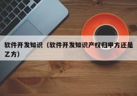 软件开发知识（软件开发知识产权归甲方还是乙方）