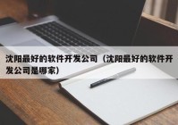 沈阳最好的软件开发公司（沈阳最好的软件开发公司是哪家）