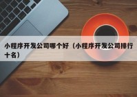 小程序开发公司哪个好（小程序开发公司排行十名）