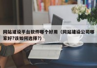 网站建设平台软件哪个好用（网站建设公司哪家好?该如何选择?）