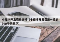 小程序开发费用多吗（小程序开发费用一览表7op华网天下）