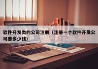 软件开发类的公司注册（注册一个软件开发公司要多少钱）