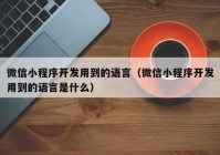 微信小程序开发用到的语言（微信小程序开发用到的语言是什么）