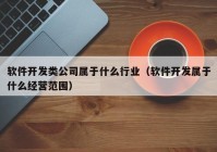 软件开发类公司属于什么行业（软件开发属于什么经营范围）