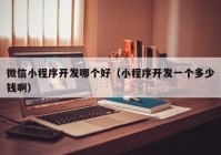 微信小程序开发哪个好（小程序开发一个多少钱啊）