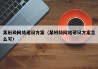 某班级网站建设方案（某班级网站建设方案怎么写）