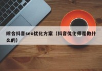 综合抖音seo优化方案（抖音优化师是做什么的）