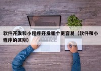 软件开发和小程序开发哪个更容易（软件和小程序的区别）